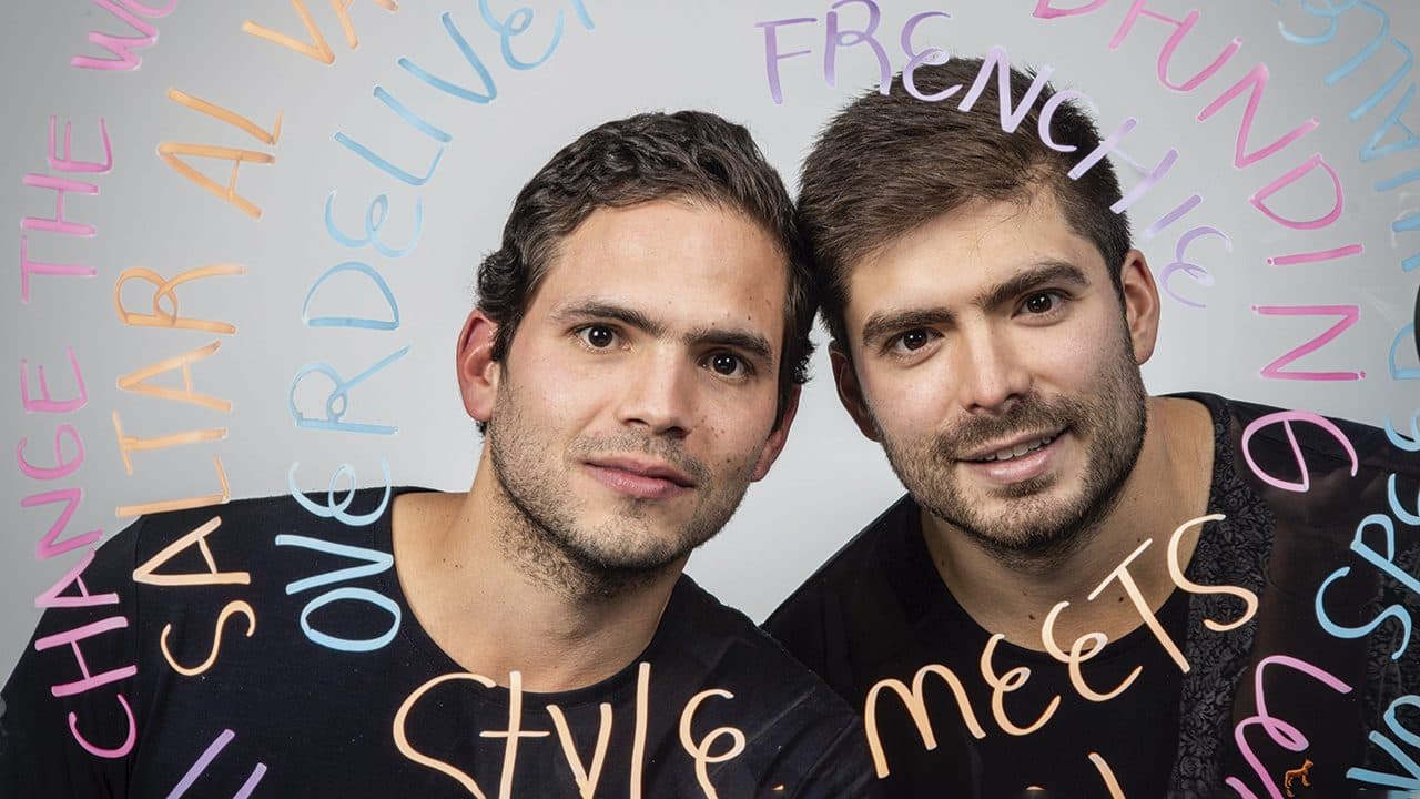 The Frenchie &amp; Co - Daniel Mejia y Camilo Mejia, emprendimientos - 30 under 30 Forbes Colombia.30 promesas de los negocios 2023. ilustracion: Veronica Londoño.